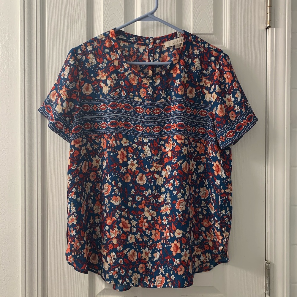 LOFT short sleeve blouse size M